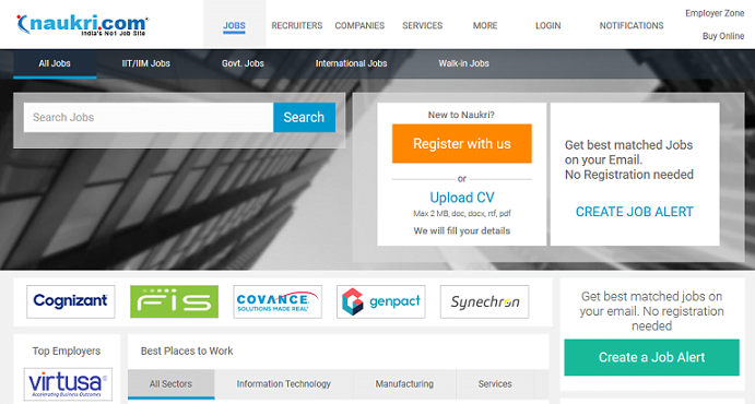naukri website for job search 